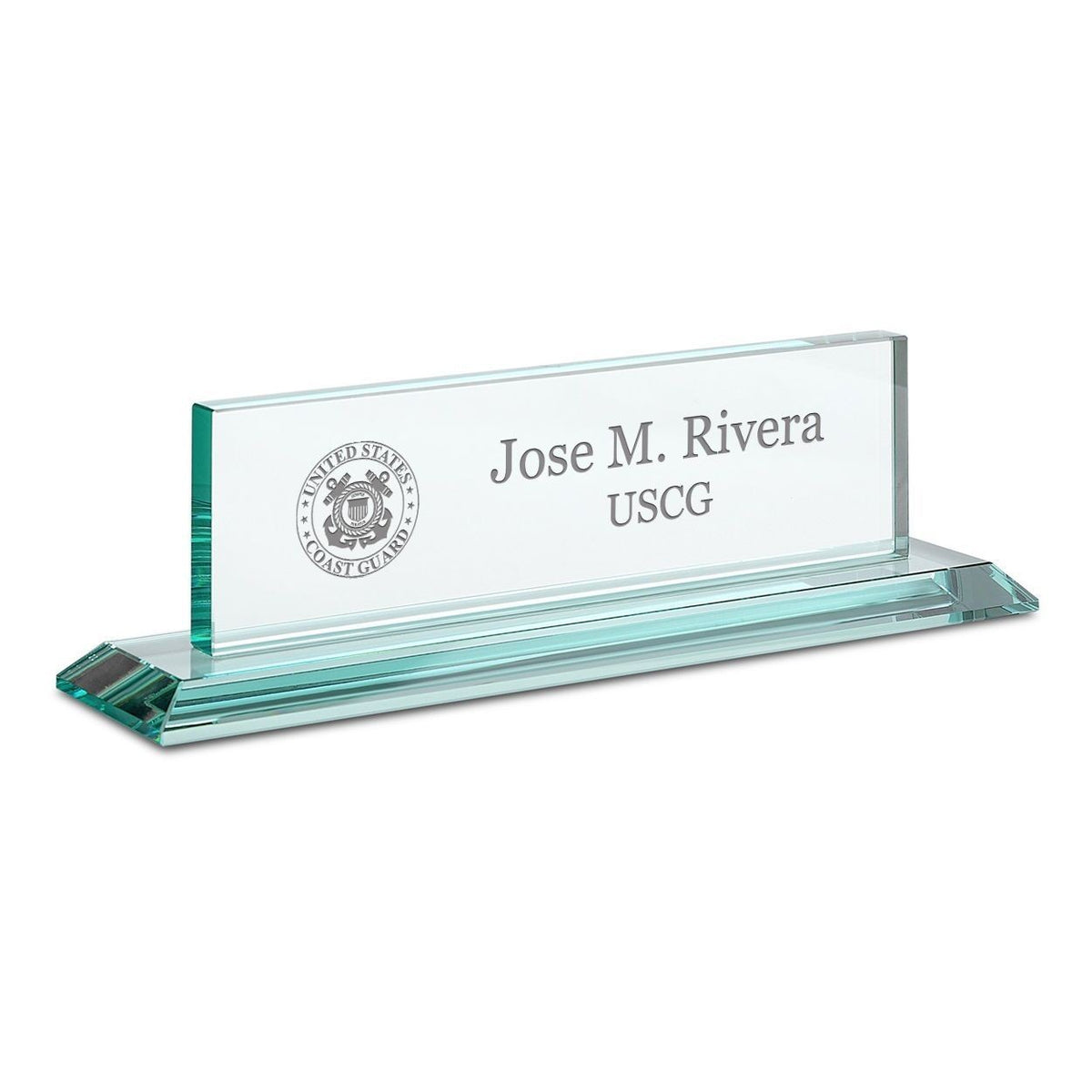 Coast Guard Theme Personalized Personalized Crystal Desktop Name Plate
