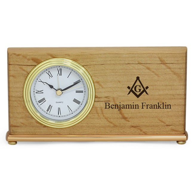 Masonic Symbol Desk Clock