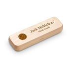 Soccer Theme Laser Engraved Maple Wood Double Pen and Box Set