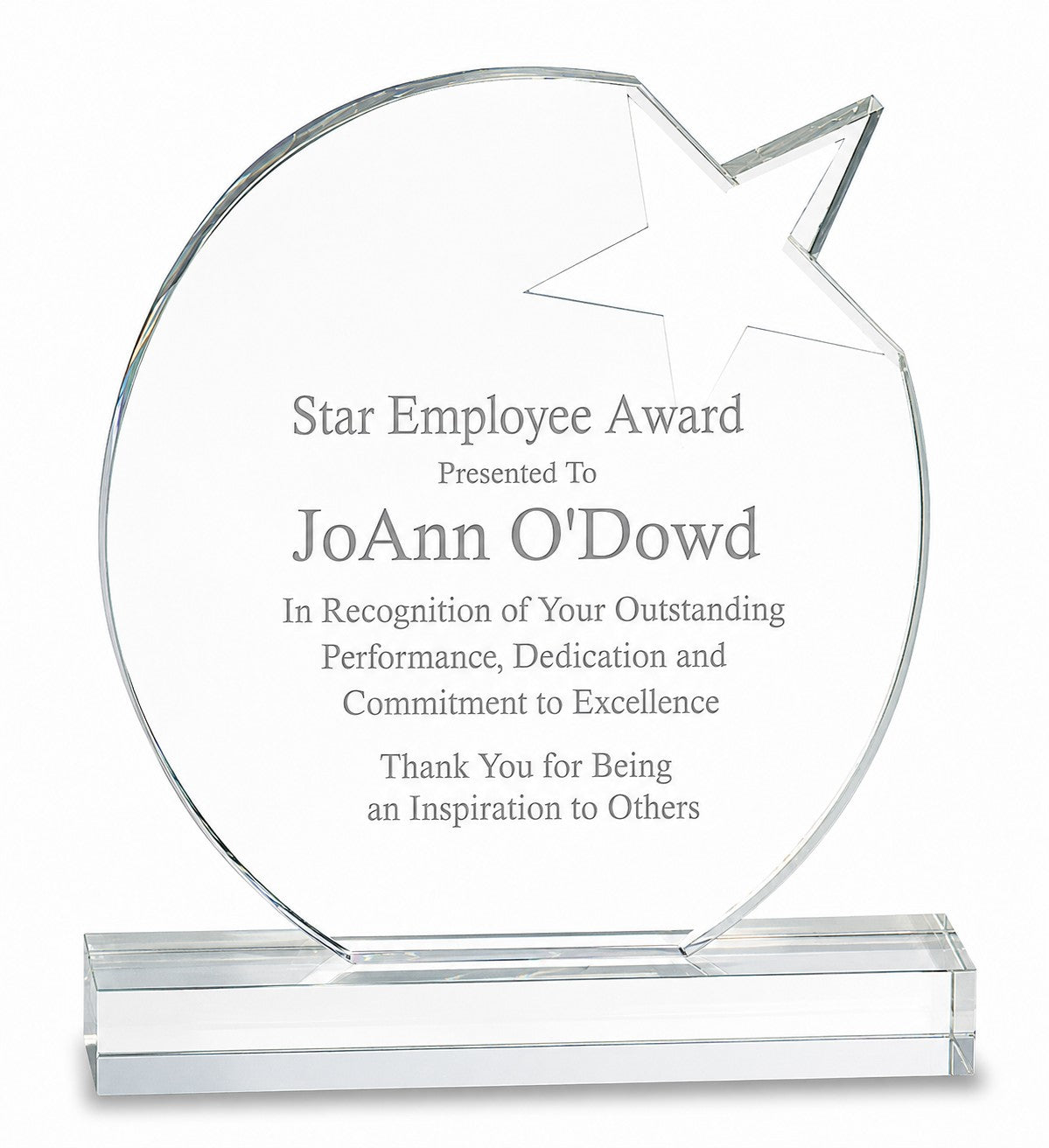 Personalized Crystal Star Award