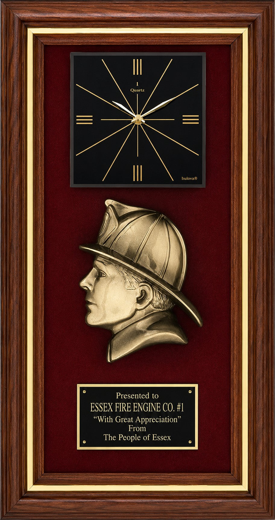 Personalized Firefighter's Recogntion Award With Clock