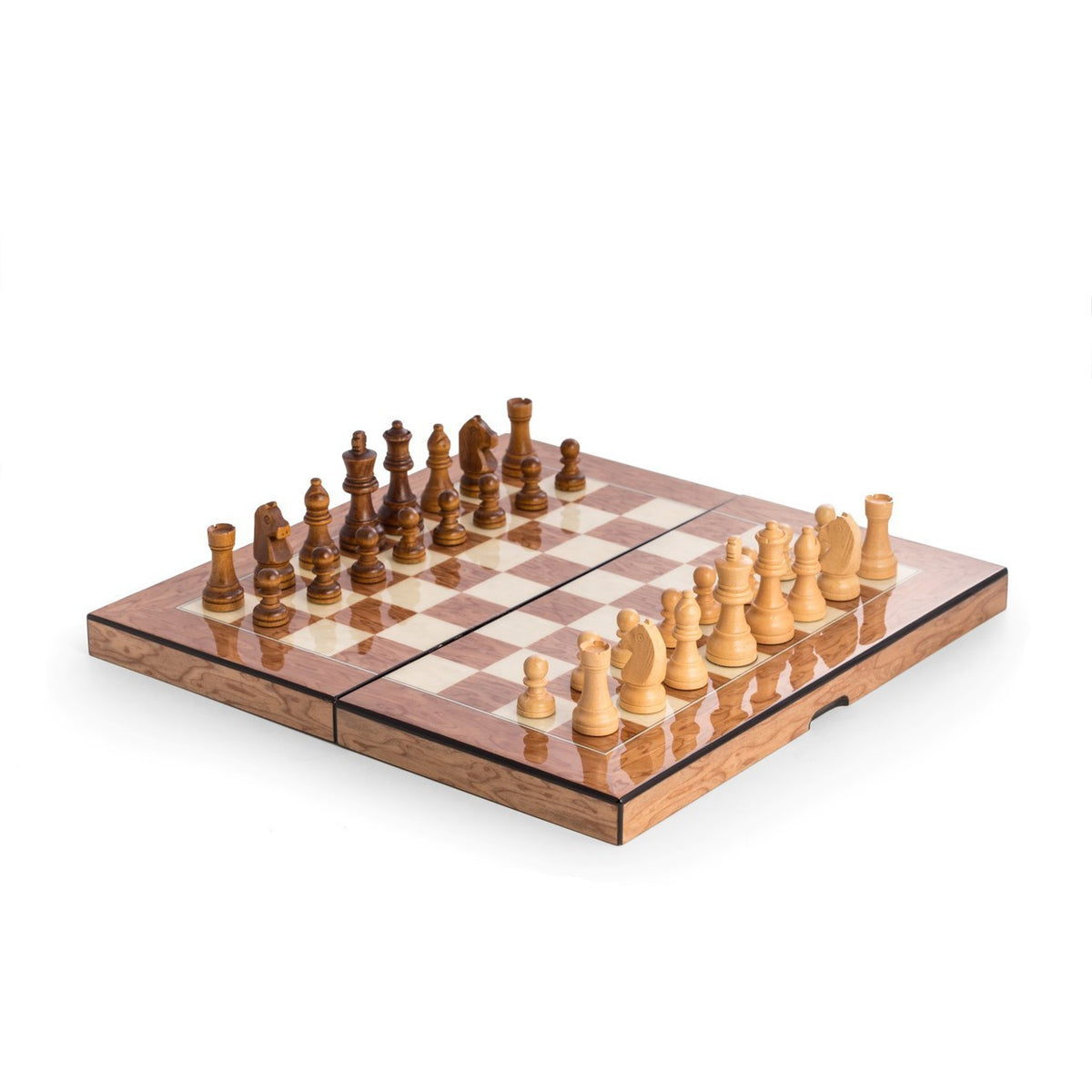 Executive Wood Backgammon & Chess Set