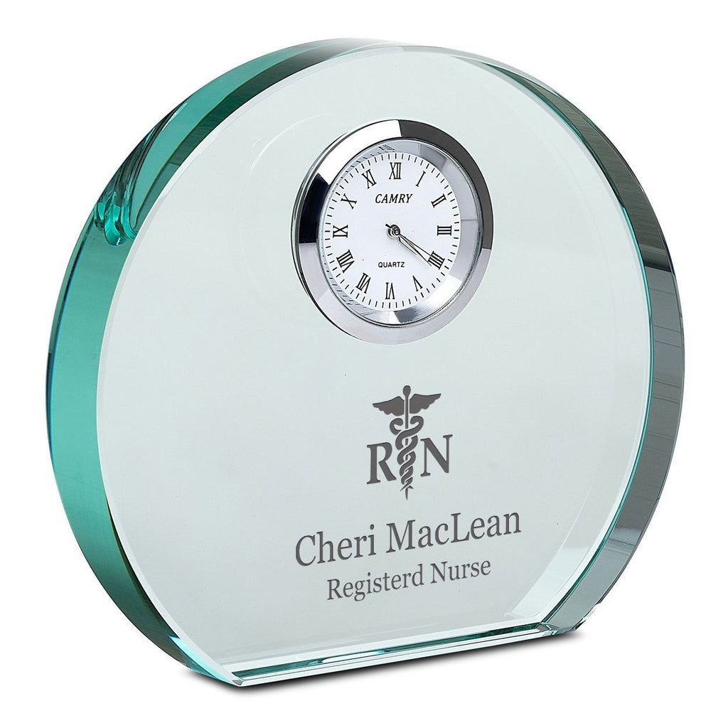 Nurse Personalized Round Crystal Desk Clock
