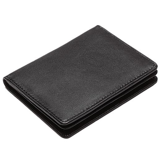 Snap Closure Leather Card Case Wallet - Free Personalization