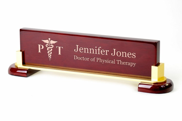 Desktop Name Plate For Physical Therapists - Personalized