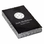 Soccer Themed Personalized Black Marble Paperweight