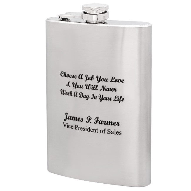 Choose A Job You Love Engraved Flask - Executive Gift Shoppe
