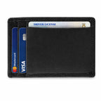 Executive Collection RFID Blocking Black Leather Card Holder with Money Clip