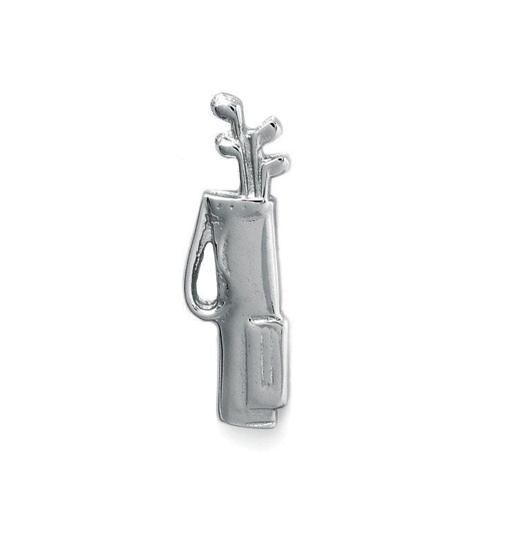 Sterling Silver Golf Bag Design Tie Tack