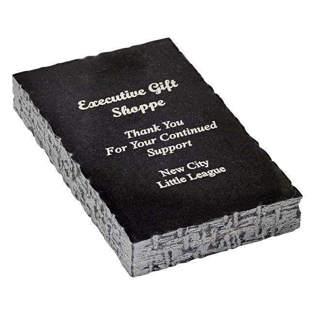 Personalized Black Marble Rectangle Paperweight