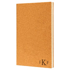 Cork Journal with Black Satin Bookmark with Roman Monogram