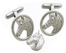 Edwardian Horse Head Cufflinks & Studs Set