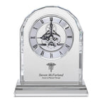 Physical Therapist Solid Crystal Personalized Quartz Clock With Arched Top