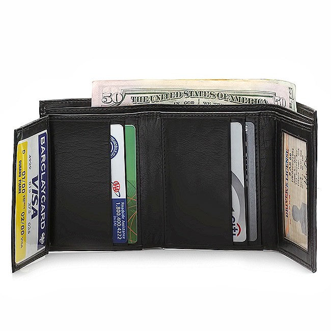 Men's Trifold Wallet with Double ID Windows - Executive Gift Shoppe