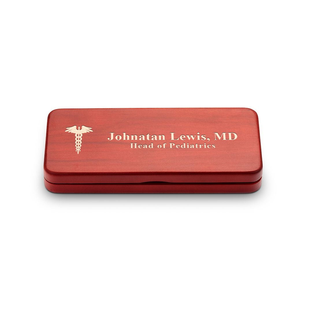 Elegance Collection Cherry Finish Personalized Pen & Pencil Set for Doctors