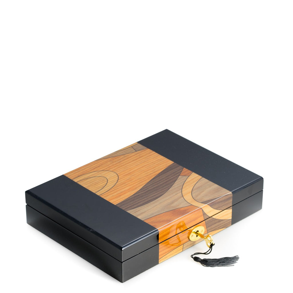 Black Lacquered Wood Cufflinks & Accessories Box