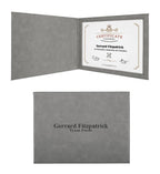 Personalized Gray Certificate Holder