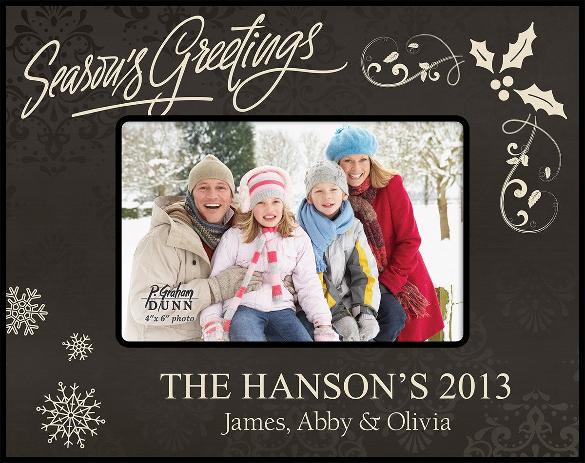 Season's Greetings Personalized 4" x 6" Picture Frame
