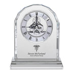 Physical Therapist Solid Crystal Personalized Quartz Clock With Arched Top