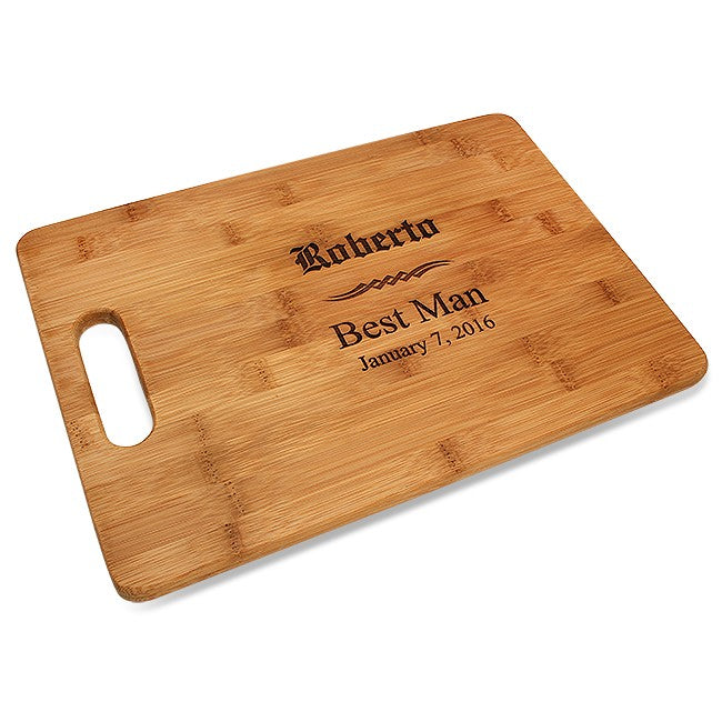 Groomsmen Gift Bamboo Cutting Board With Handle