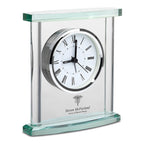 Physical Therapist Personalized Glass Table Clock with Silver Finish Accents