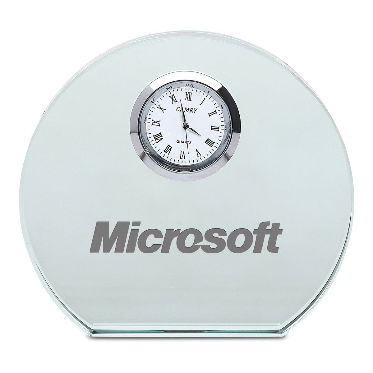Jade Collection Personalized Round Crystal Desk Clock