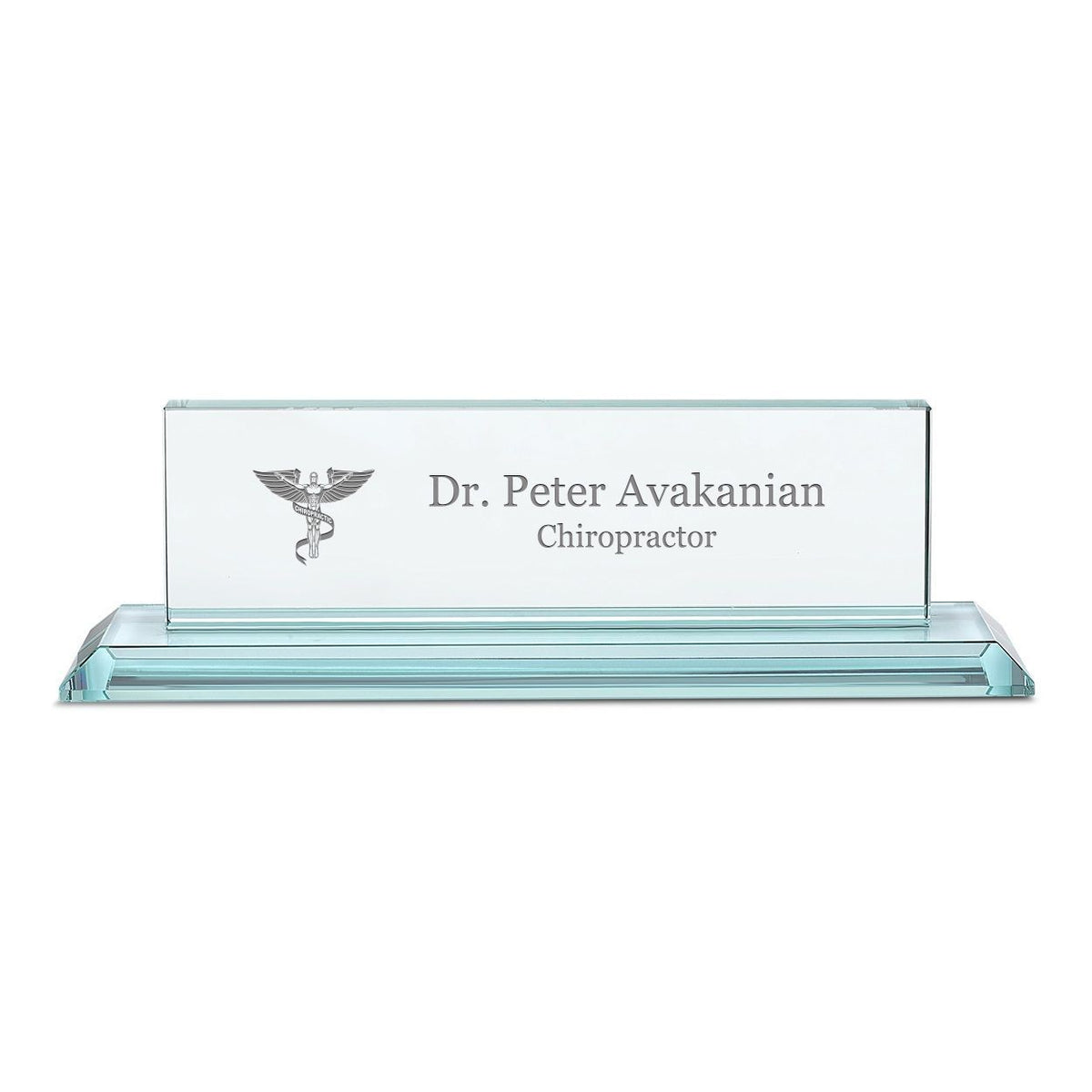 Distinguished Collection Chiropractor Theme Personalized Crystal Desktop Name Plate