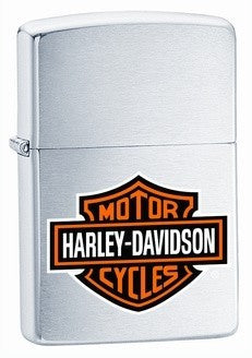 Harley Davidson Logo Brushed Chrome Zippo Lighter - ID# 200HD-H252