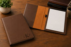 Brown Small Portfolio & Notebook with Roman Monogram