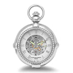 Silver Mechanical Charles Hubert Pocket Watch & Chain #3847 - Executive Gift Shoppe