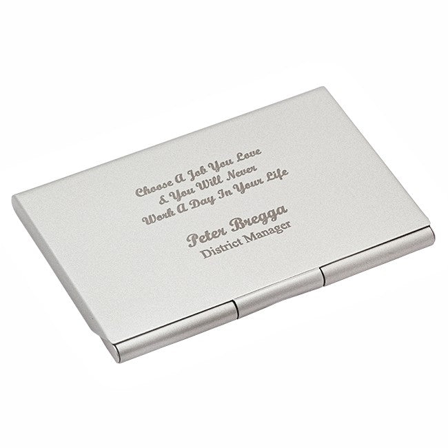 Choose A Job You Love Engraved Business Card Holder - Executive Gift Shoppe
