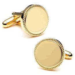 Gold Engravable gold plated cufflinks
