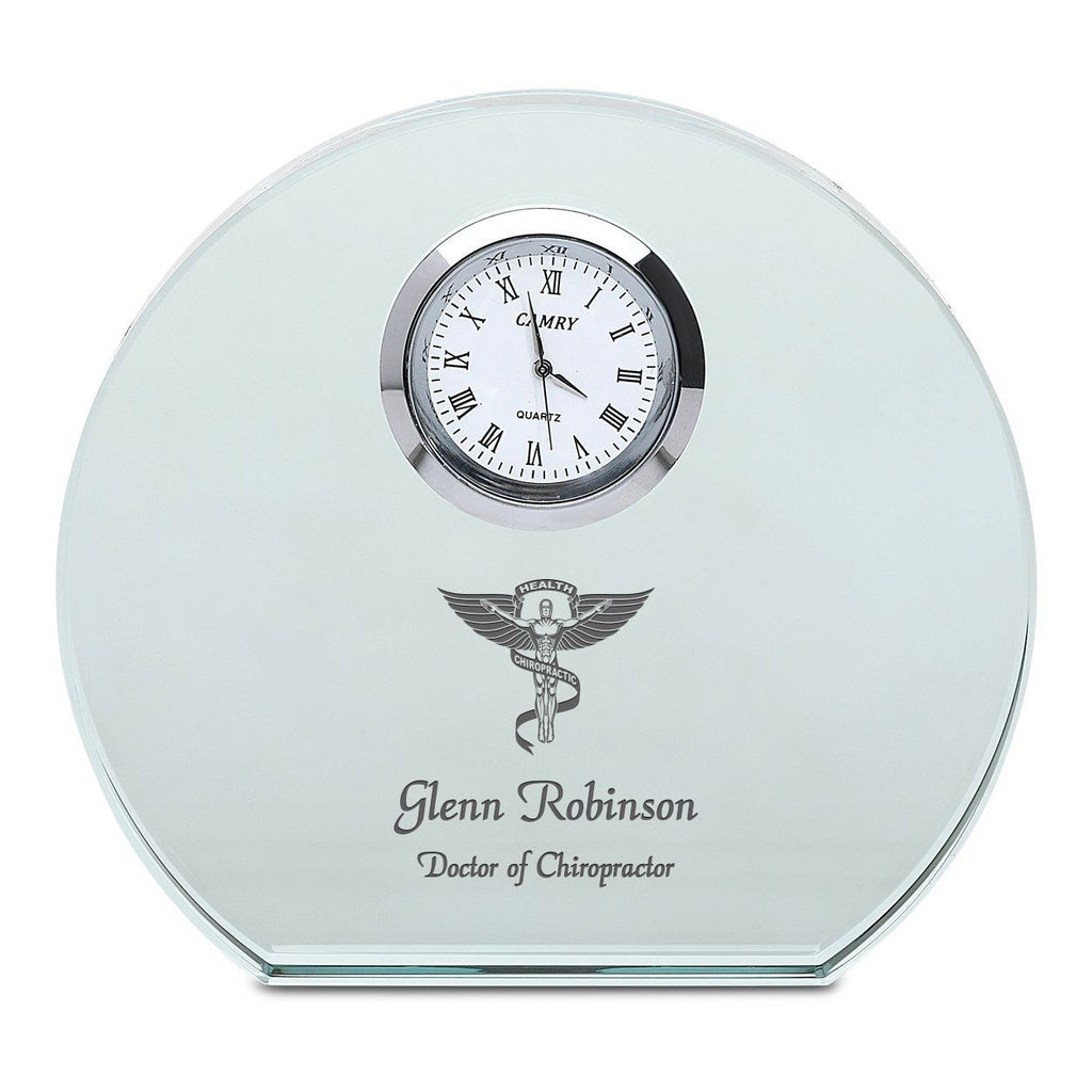 Chiropractor Personalized Round Crystal Desk Clock