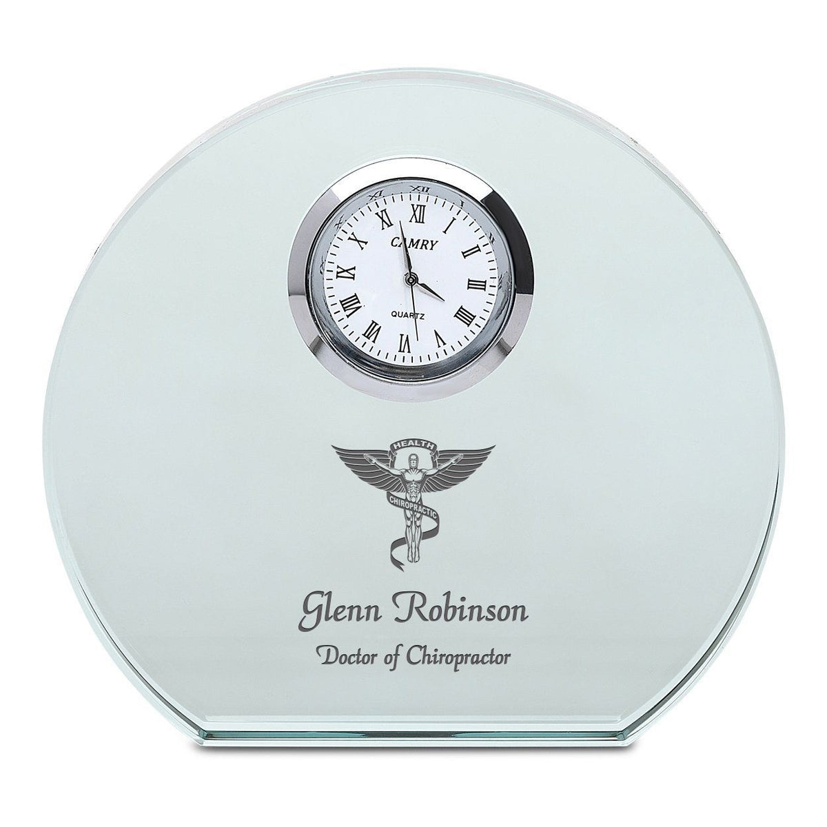 Chiropractor Personalized Round Crystal Desk Clock
