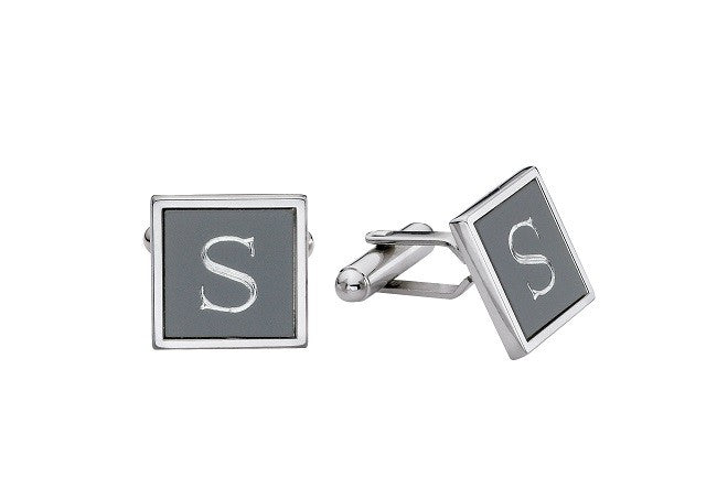 Charcoal Initial Cufflinks