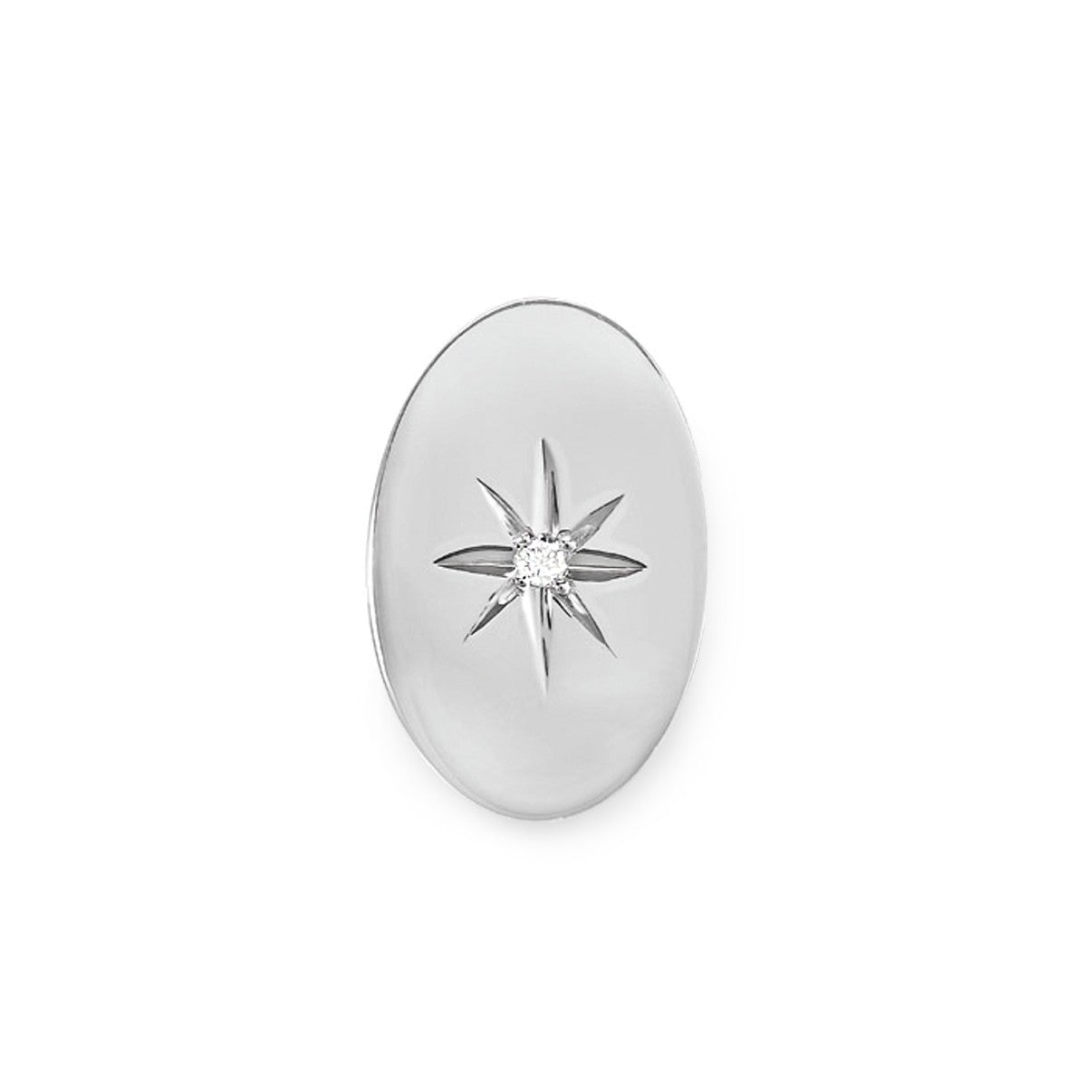 Starburst Collection Sterling Silver Tie Tack with Diamond