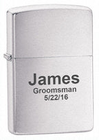 Brushed Chrome Engraved Zippo Lighter - Executive Gift Shoppe