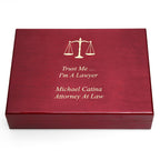 Personalized Scales of Justice Lawyer's Humidor