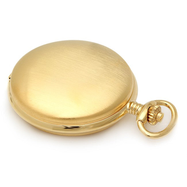 Gold Tone Quartz Mens Pocket Watch & Chain - Executive Gift Shoppe