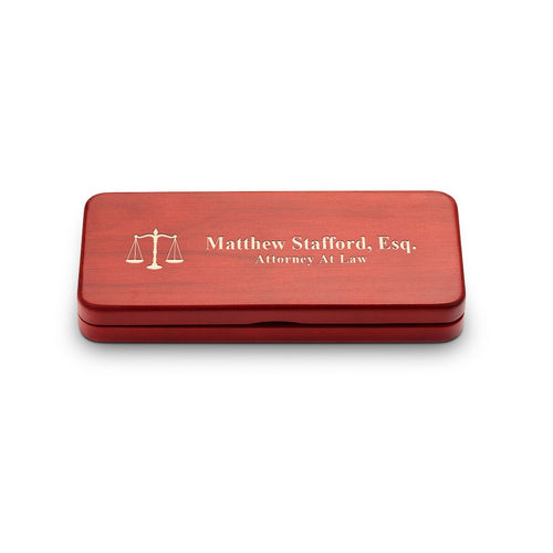 Elegance Collection Cherry Finish Personalized Pen & Pencil Set for Lawyers