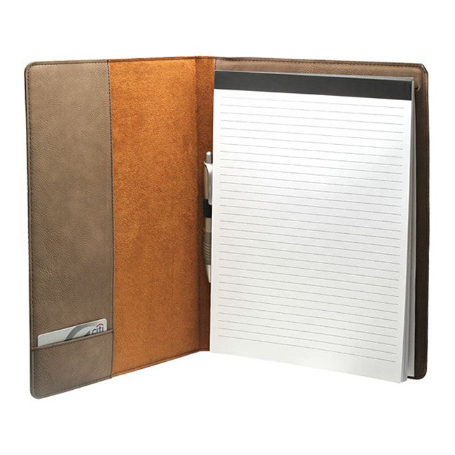 Personalized Dark Brown Leatherette Portfolio