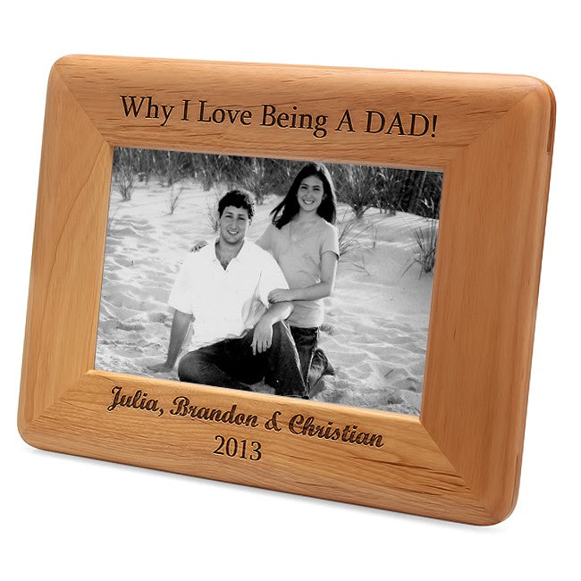 Personalized Red Alder DAD Picture Frame