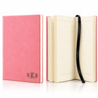 Pink Journal with Black Satin Bookmark with Script Monogram