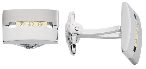 Andes Collection Stainless Steel & 18 Karat Gold Cufflinks
