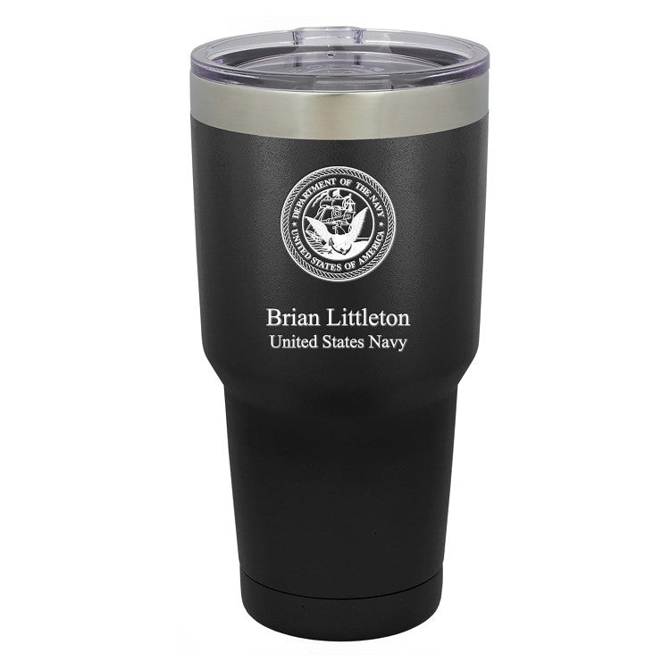 US Navy Emblem Personalized 30 Ounce Tumbler