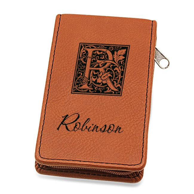 Initial Monogram Rawhide Leather Manicure Gift Set