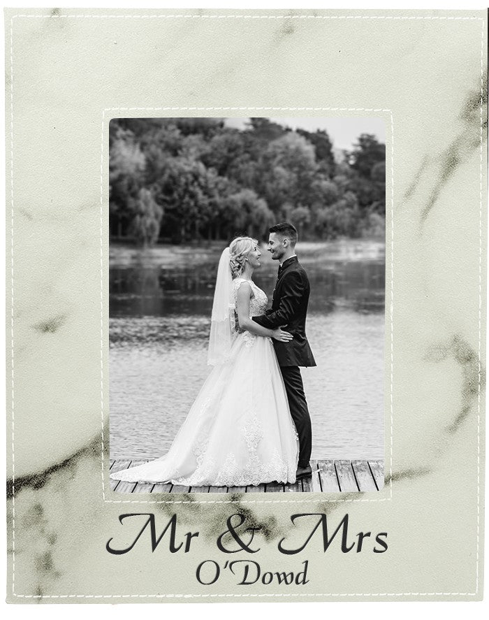 Personalized White Marble Style 5" x 7" Picture Frame