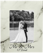 Personalized White Marble Style 5" x 7" Picture Frame