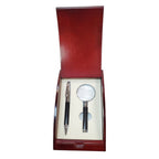 Carbon Fiber Pen and Magnifying Glass Gift Set