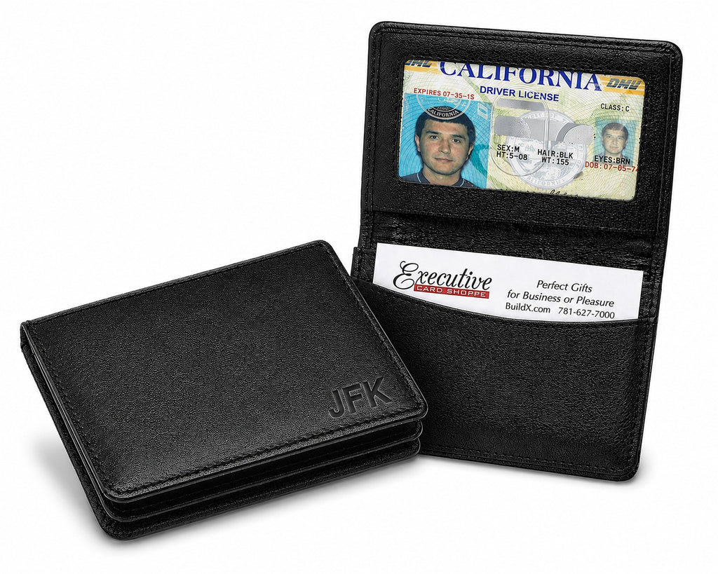 Leather Credit Card Wallet w/ ID Window - Executive Gift Shoppe
